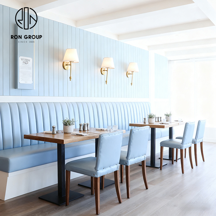 Modern Sky Blue Integrated Restaurant Furniture Set