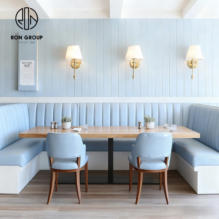 Modern Sky Blue Integrated Restaurant Furniture Set