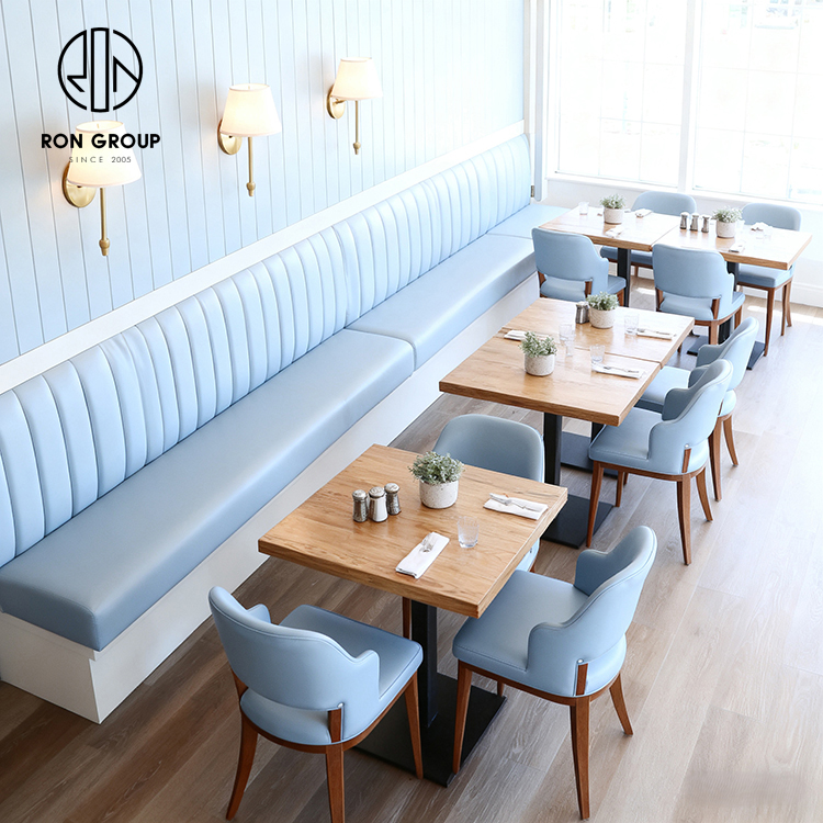 Modern Sky Blue Integrated Restaurant Furniture Set