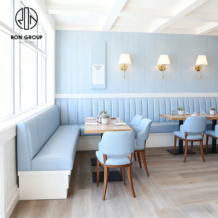 Modern Sky Blue Integrated Restaurant Furniture Set