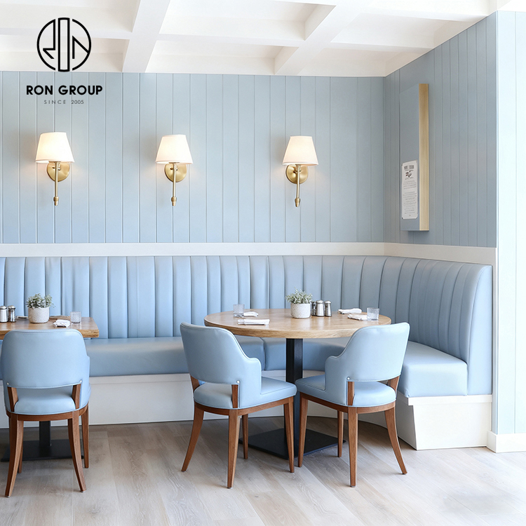 Modern Sky Blue Integrated Restaurant Furniture Set