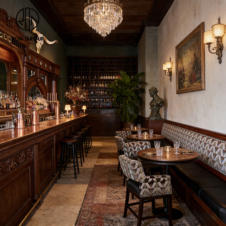 Luxury Leather Banquette Seating with High-Back Booth Design for Fine Dining