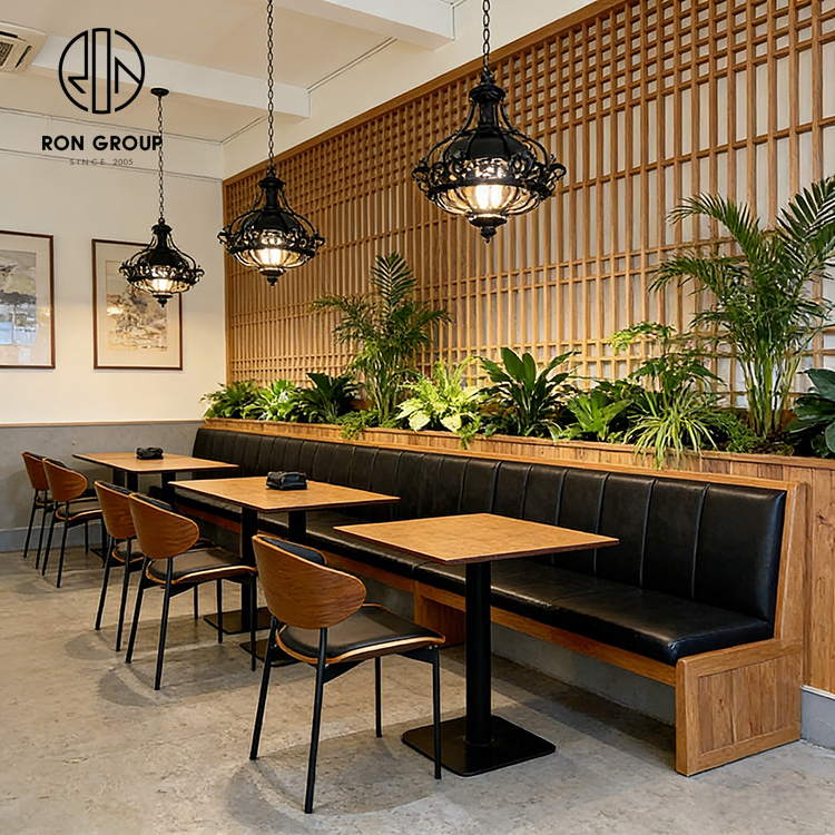 Commercial Restaurant Booth Seating with Space-Saving Bench Design