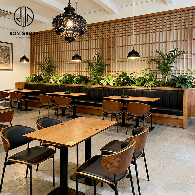 Commercial Restaurant Booth Seating with Space-Saving Bench Design