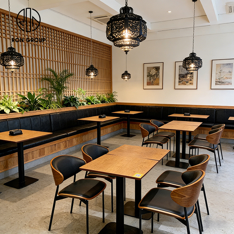 Commercial Restaurant Booth Seating with Space-Saving Bench Design