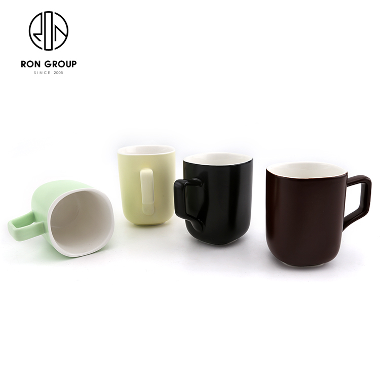 Redeco Custom Luxury Triangular Ceramic Coffee Cup & Minimalist Tray Set