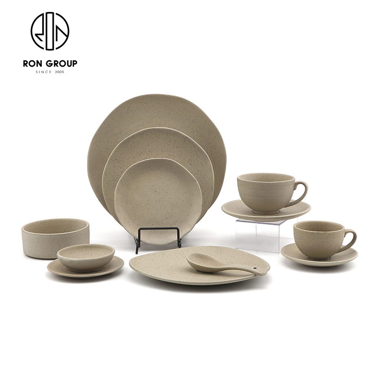 Hot Selling Custom Logo Speckled Melamine Dinnerware Set for Hotel and Restaurant Food Service
