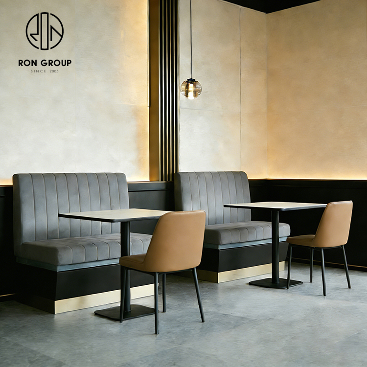 Grey Integrated Luxury Curved Restaurant Booth Set