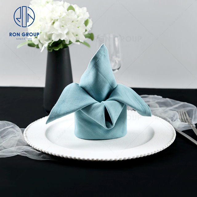 High-end quality hot selling hotel restaurant banquet wedding exquisite custom Frosted pearl rimmed round plate