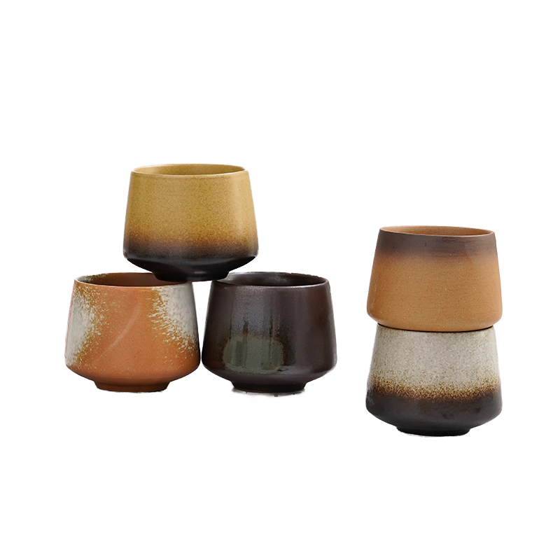 Vintage 200ml Ceramic Matcha Latte Cup - Handleless Gradient Glaze Teacup & Coffee Mug