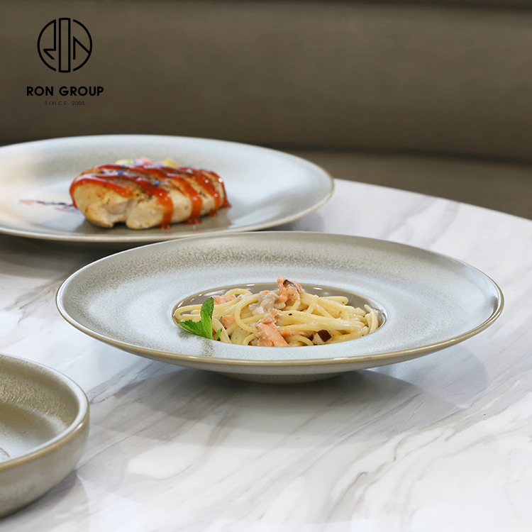 Hot Selling Eco-Friendly Minimalist Matte Sage Melamine Dinner Plate for Fast Food and Casual Dining