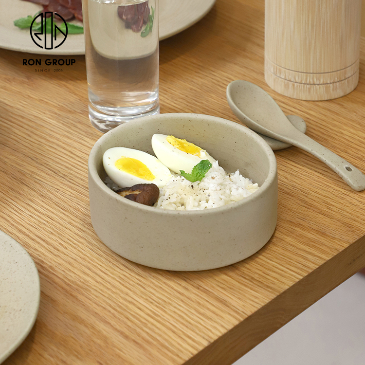 Rustic Speckled Terracotta Ceramic Salad Bowl for Boutique Hotels and Bistro Service