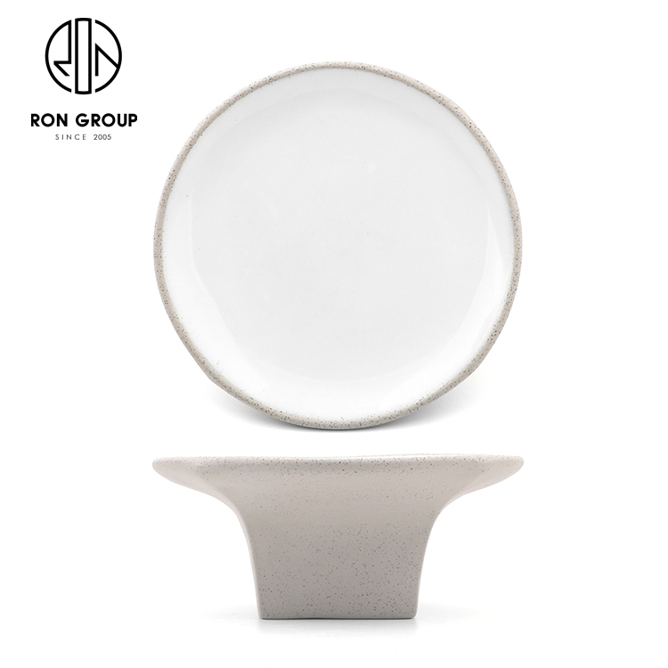 White Matte Stoneware-Style Ceramic Dinnerware Set for Hotels and Fine Dining Restaurants