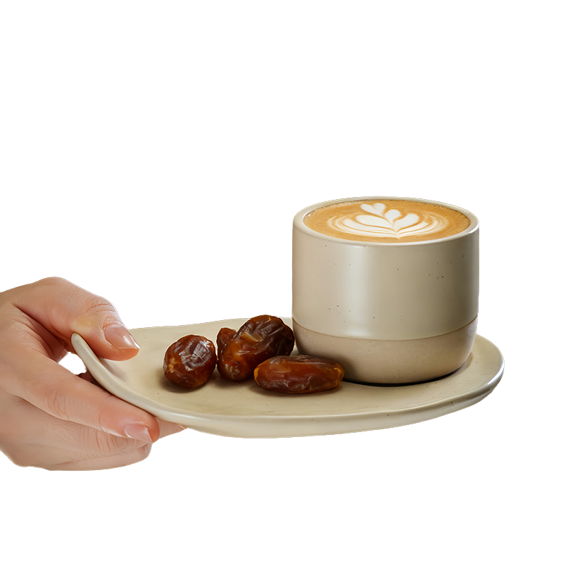 100ml Minimalist Matte Beige Ceramic Espresso Cup - Modern Cafe Style