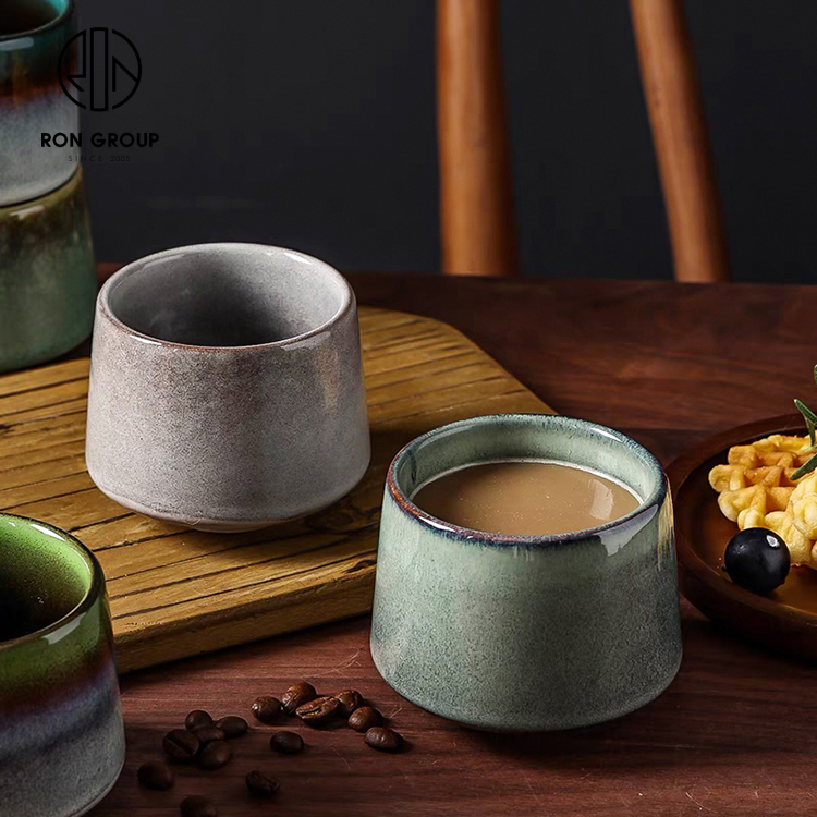 100ml Minimalist Matte Beige Ceramic Espresso Cup - Modern Cafe Style