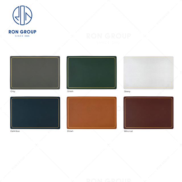 Wholesale good quality restaurant luxury table mat Rectangular placemat with gold edge