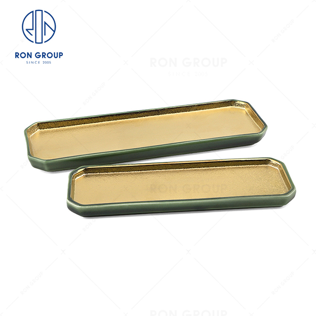 Hot selling high-end quality restaurant hotel wedding banquet beautifully crafted ceramic Long Plate