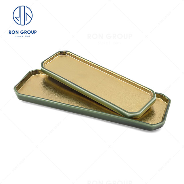 Hot selling high-end quality restaurant hotel wedding banquet beautifully crafted ceramic Long Plate