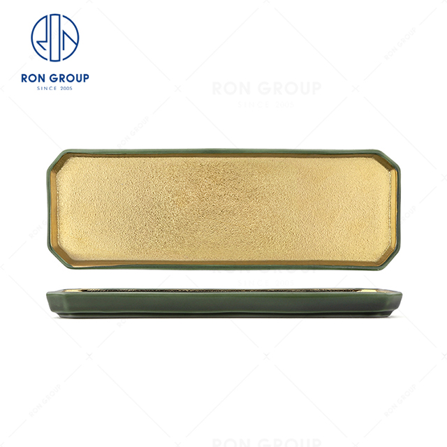 Hot selling high-end quality restaurant hotel wedding banquet beautifully crafted ceramic Long Plate
