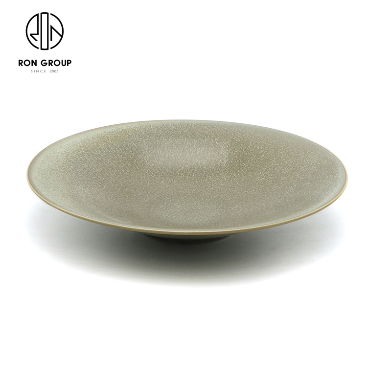 Hot Selling Organic Moss Green Melamine Dinner Plate with Gradient Matte Finish for Casual Dining