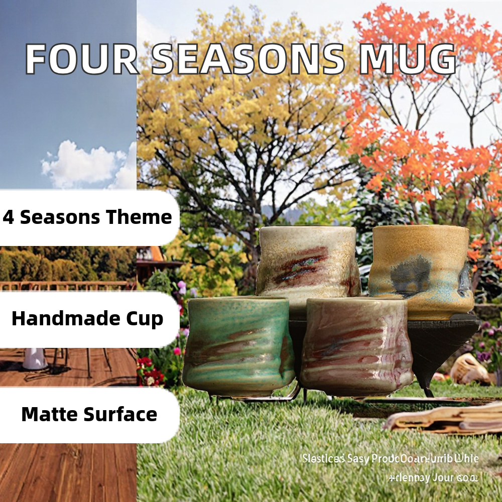 Creative Hand-Kneaded Kiln Glazed Ceramic Mug - Nordic Four Seasons Inspired Collection