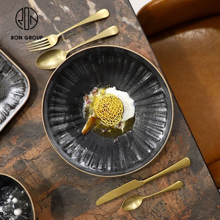 Textured 10 Inch Ceramic Dinner Plate
