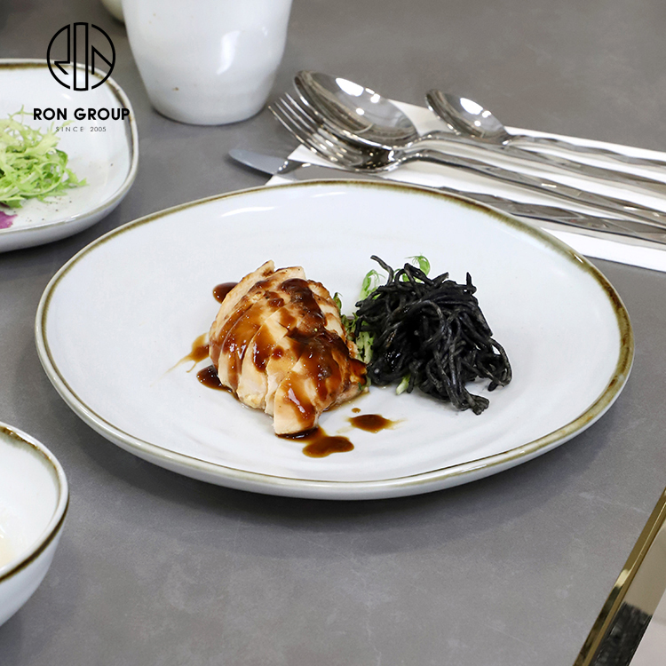 Minimalist Round White Melamine Salad Dinner Plate