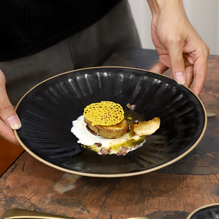 Textured 10 Inch Ceramic Dinner Plate