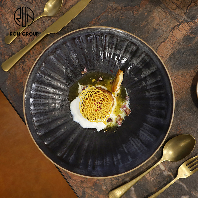 Textured 10 Inch Ceramic Dinner Plate