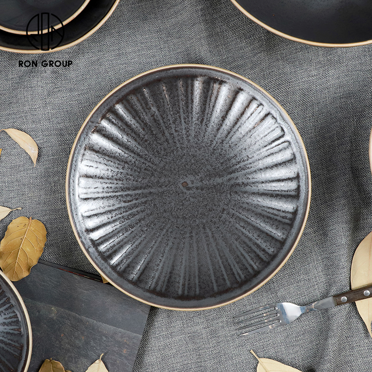 Textured 10 Inch Ceramic Dinner Plate