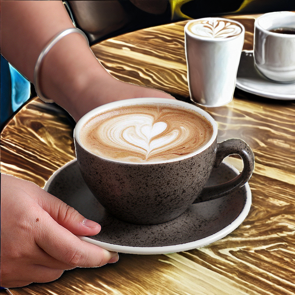 Modern Eco-Friendly Speckled Ceramic Coffee Cup and Saucer Set