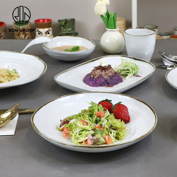 Rustic White Irregular Porcelain Dinnerware Set