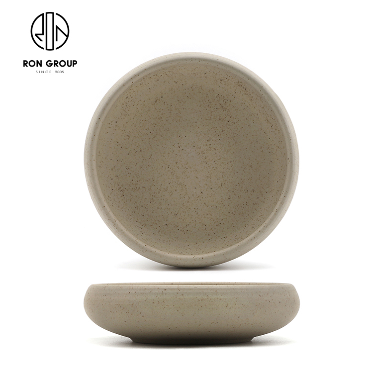 Minimalist Speckled Melamine Soup Bowl & Side Plate for Commercial Catering