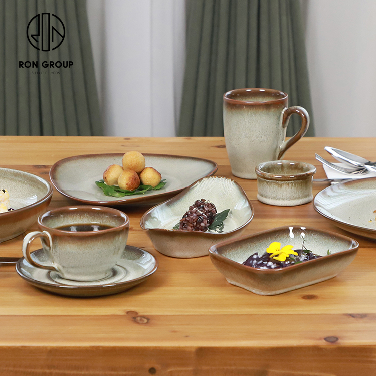 Rustic Stoneware-Style Double-Handled Ceramic Soup Bowl