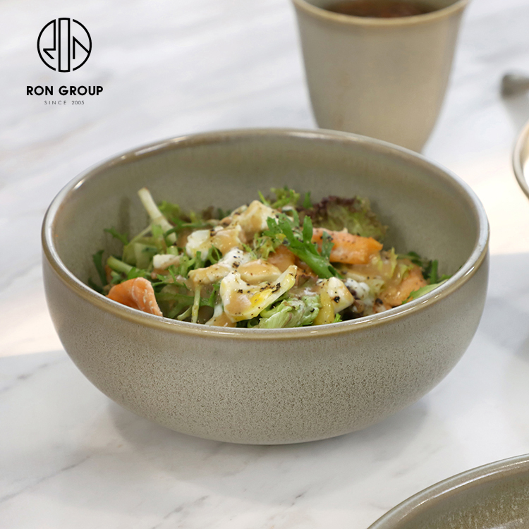 Wholesales Green Modern Matte Celadon Melamine Salad Bowl for High-Traffic Restaurant Service