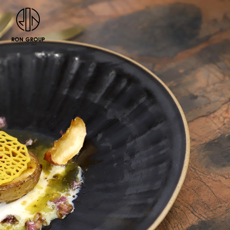 Textured 10 Inch Ceramic Dinner Plate