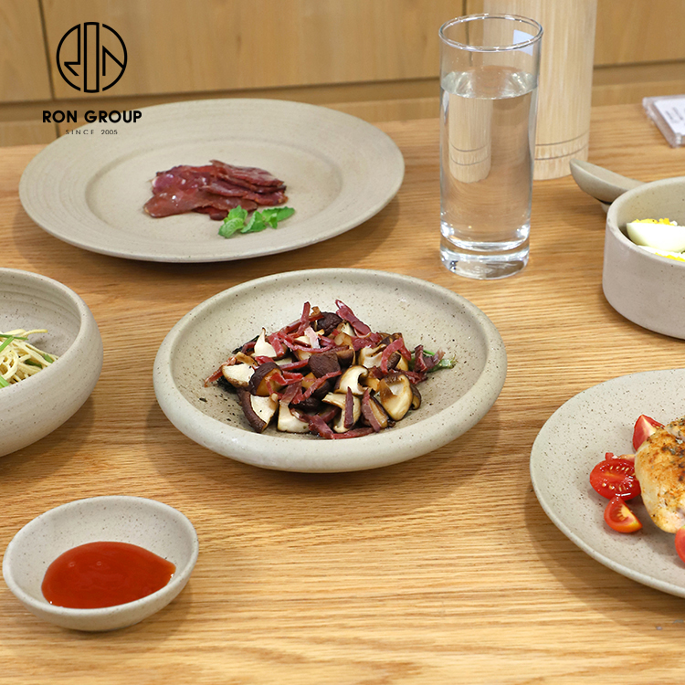 Hot Selling Custom Logo Speckled Melamine Dinnerware Set for Hotel and Restaurant Food Service