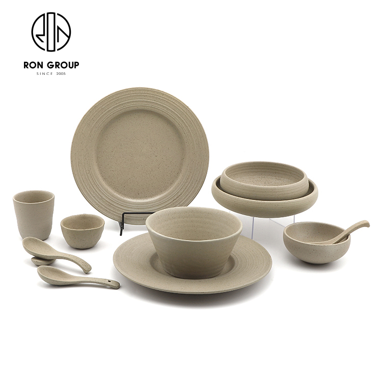 Hot Selling Custom Logo Speckled Melamine Dinnerware Set for Hotel and Restaurant Food Service