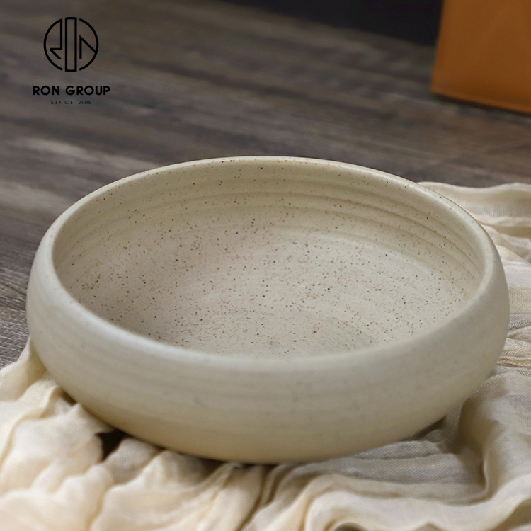 Minimalist Speckled Melamine Soup Bowl & Side Plate for Commercial Catering