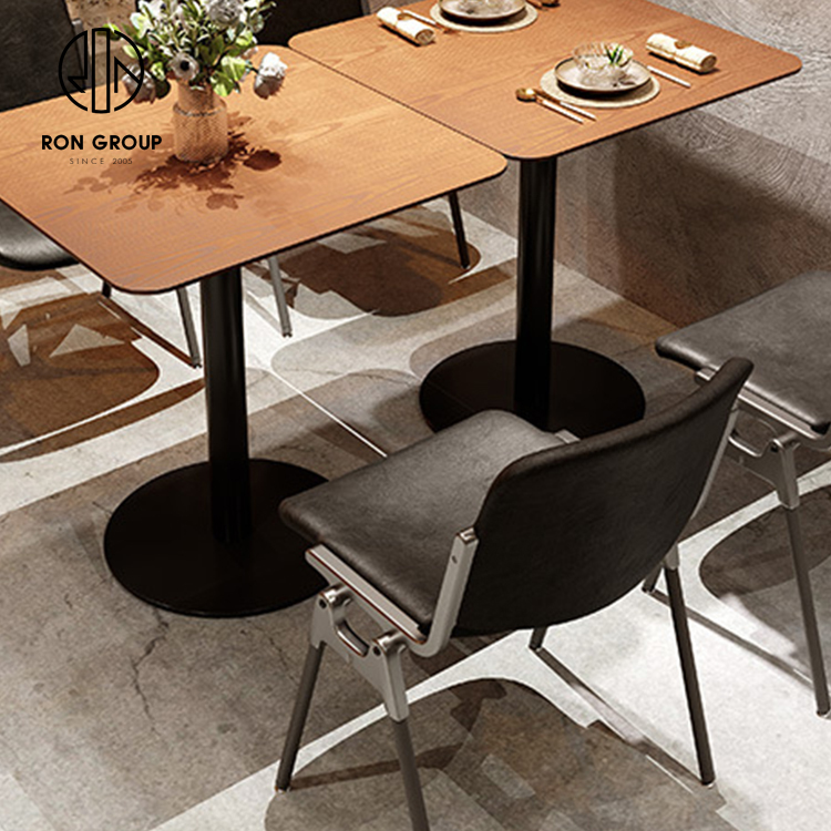 Commercial Wood Booth Seating with Leather Cushions for Cafés and Hotels