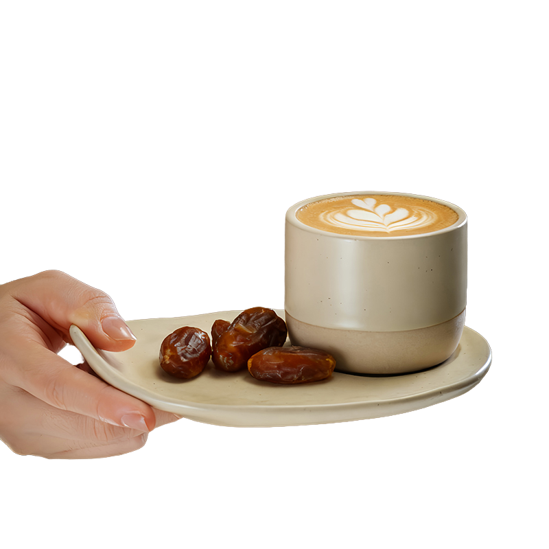 100ml Minimalist Matte Beige Ceramic Espresso Cup - Modern Cafe Style
